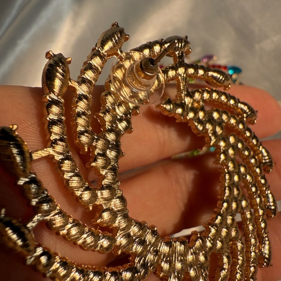 unique Colourful Multicolor Spiral Statement Earrings - Picture 10 of 13